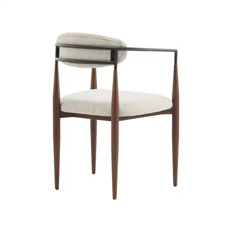 Christopher Knight Home Jaromir Modern Upholstered Iron Dining Chairs with Curved Open Back (Set of 2)