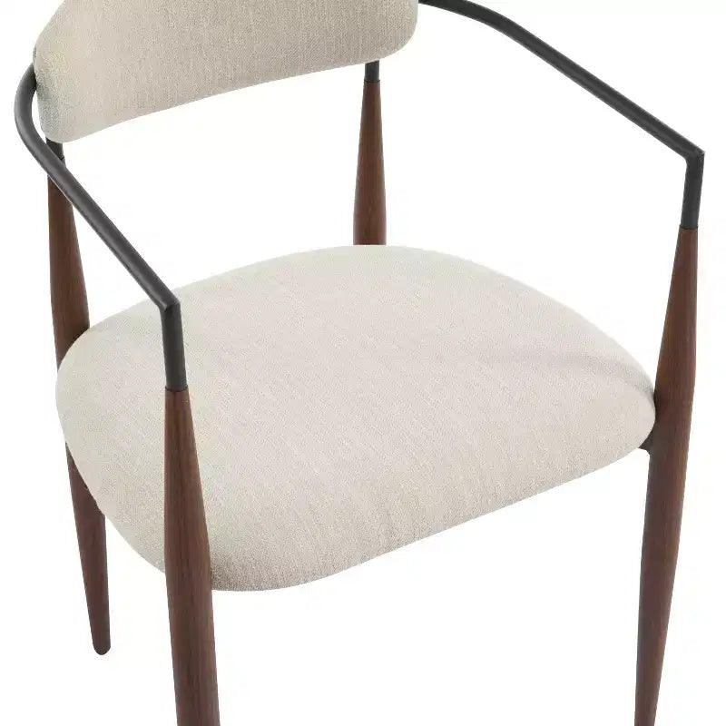 Christopher Knight Home Jaromir Modern Upholstered Iron Dining Chairs with Curved Open Back (Set of 2)