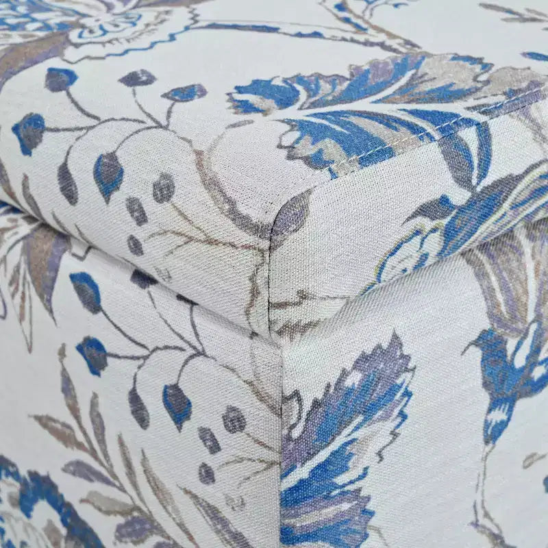 Christopher Knight Home Madison Contemporary Wood Upholstered Rectangle Storage Ottoman with Floral Pattern