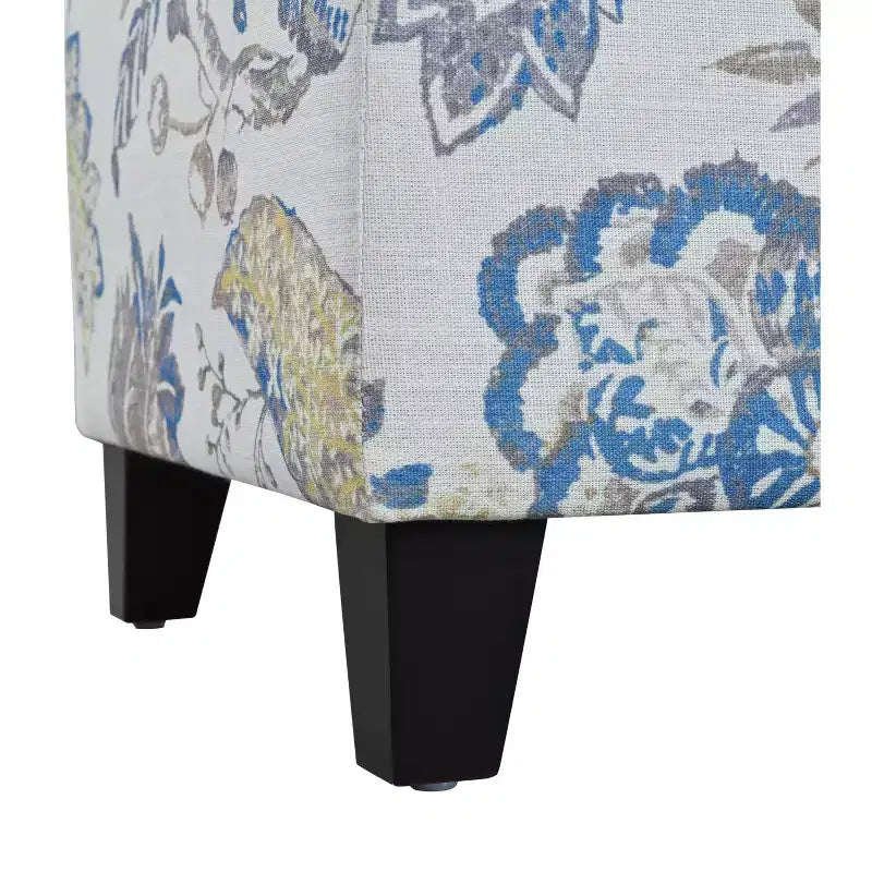 Christopher Knight Home Madison Contemporary Wood Upholstered Rectangle Storage Ottoman with Floral Pattern