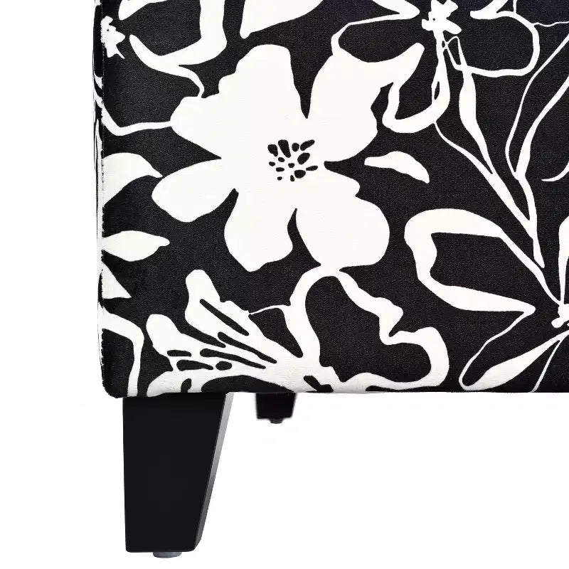 Christopher Knight Home Madison Contemporary Wood Upholstered Rectangle Storage Ottoman with Floral Pattern