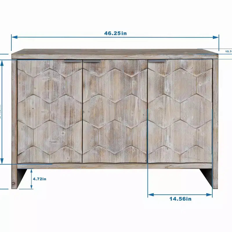 Accent Cabinet Farmhouse Style 3 Door Wooden Cabinet Sideboard Buffet Server Cabinet Storage Cabinet