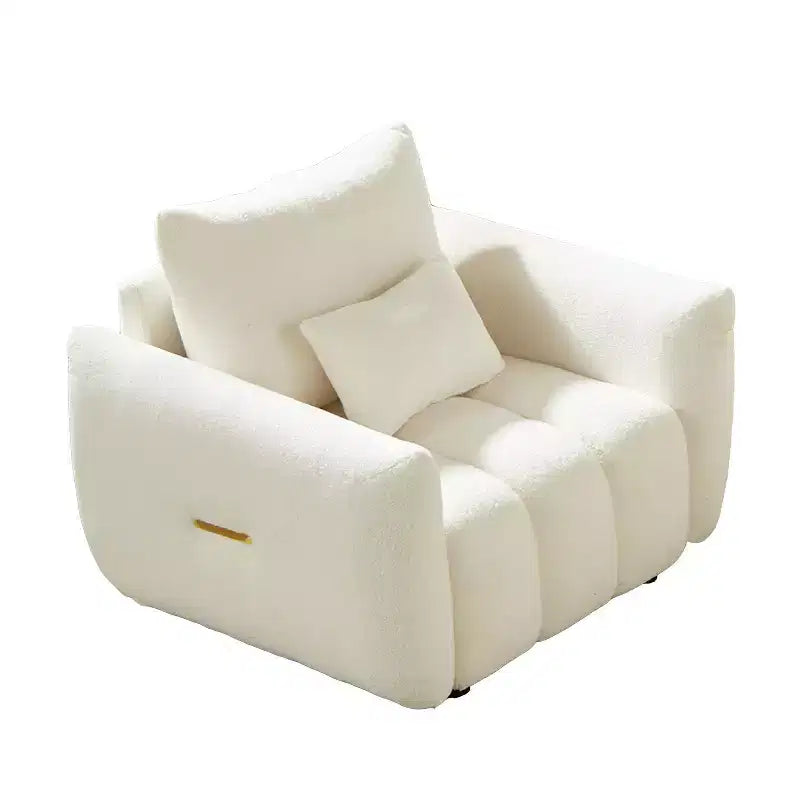 39.7Modern Teddy Fabric Sofa - Upholstered Lounge Chair with One Pillow, Ideal for Apartment, Office, Living Room, and Bedroom