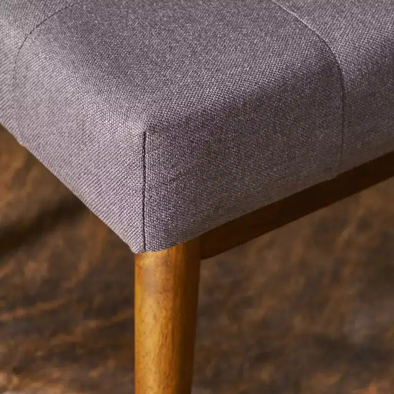 GDFStudio Flora Mid Century Modern 44 Upholstered Tufted Rubberwood Ottoman