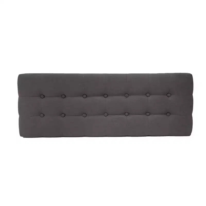 GDFStudio Flora Mid Century Modern 44 Upholstered Tufted Rubberwood Ottoman