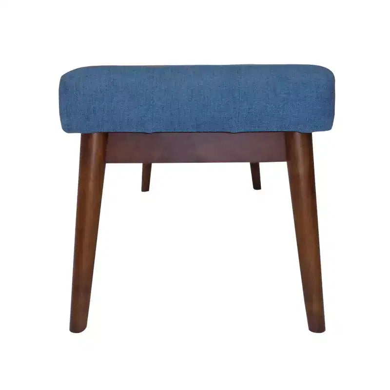 GDFStudio Flora Mid Century Modern 44 Upholstered Tufted Rubberwood Ottoman