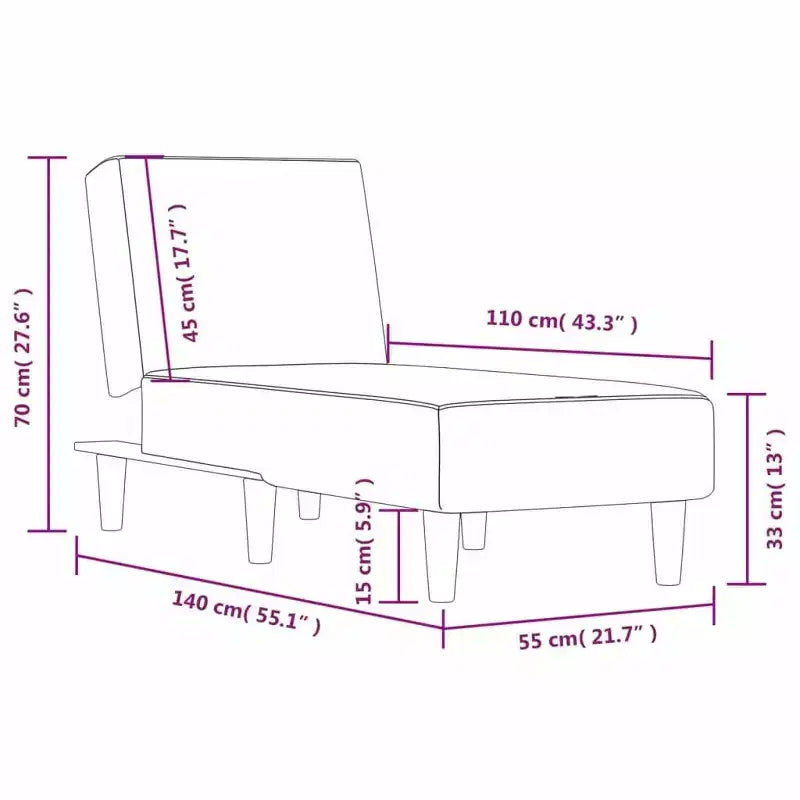 vidaXL Lounger Modern Settee Lounge Sofa Chair Bed Living Room Seating Velvet