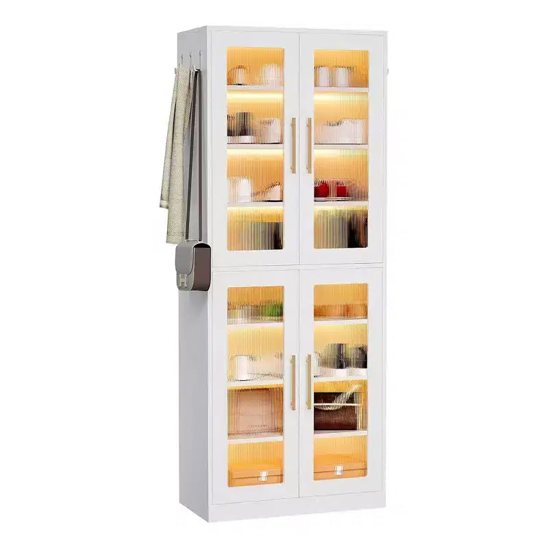 MAYEERTY Shoe Storage Cabinet with Remote-Controlled LED Lights for Smart Home Decor
