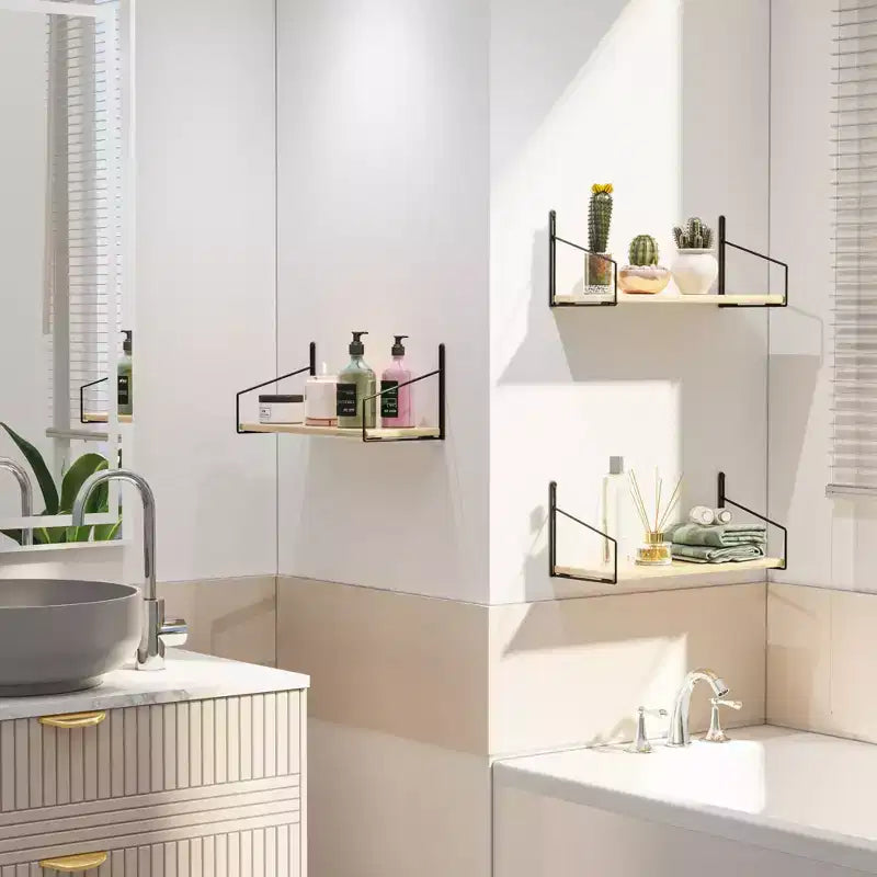 2-Piece Solid Wood Wall Shelf Set