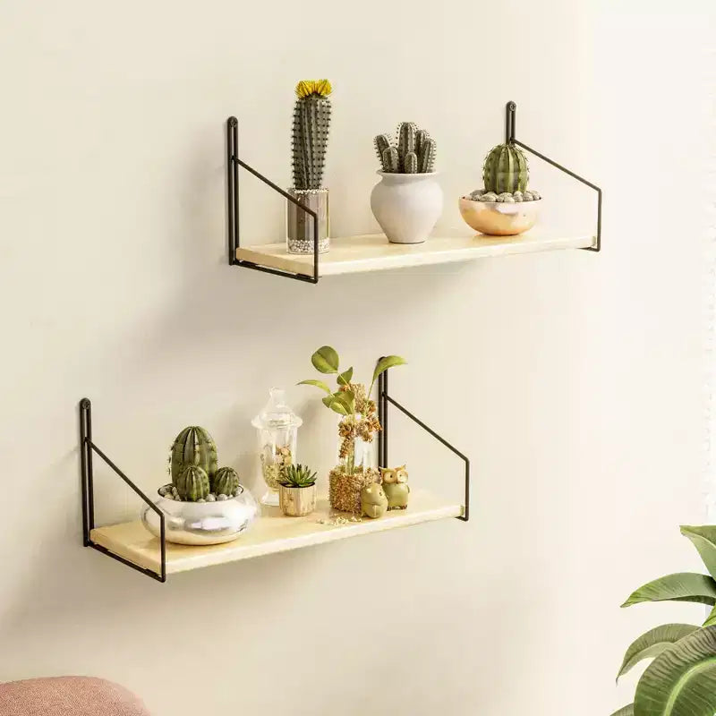 2-Piece Solid Wood Wall Shelf Set