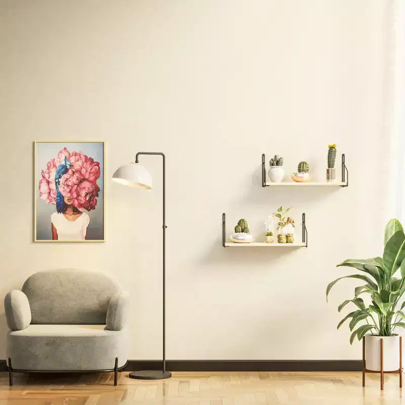 2-Piece Solid Wood Wall Shelf Set
