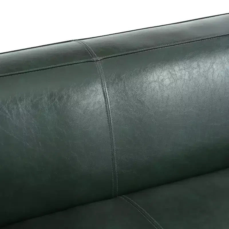 Christopher Knight Home Kaia 80 Contemporary Square Arm Faux Leather 3 Seater Sofa with Birch Wood Legs