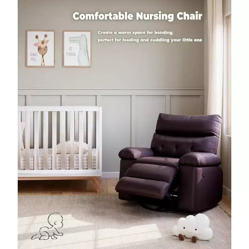 Oversized Recliner Chair for Adults - PU Leather Recliner Sofa with High-Density Foam, Wide Seat & Smooth Manual Recline