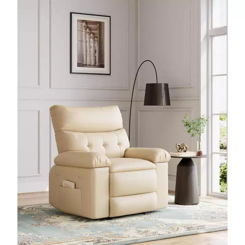 Oversized Recliner Chair for Adults - PU Leather Recliner Sofa with High-Density Foam, Wide Seat & Smooth Manual Recline
