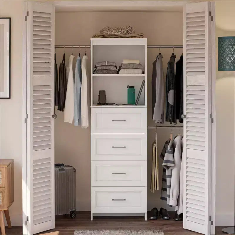 Nevaeh Ridge 4 Drawer Closet Storage, White