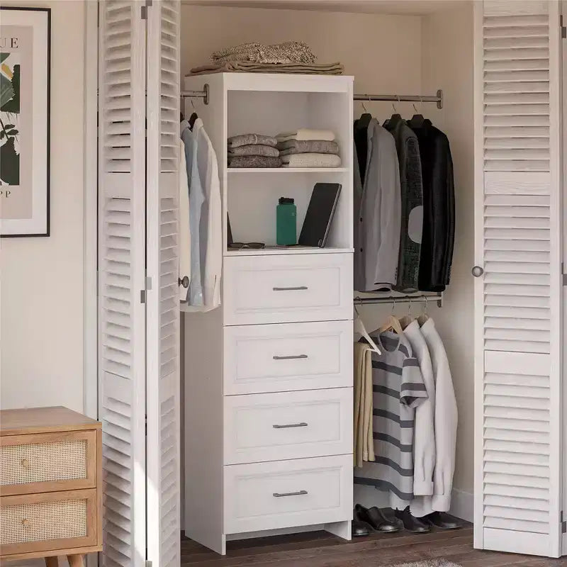 Nevaeh Ridge 4 Drawer Closet Storage, White