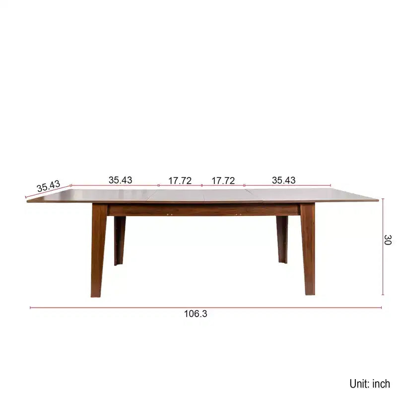 CLIHOME 106.3 Large Extendable Dining Table, MDF Kitchen Table