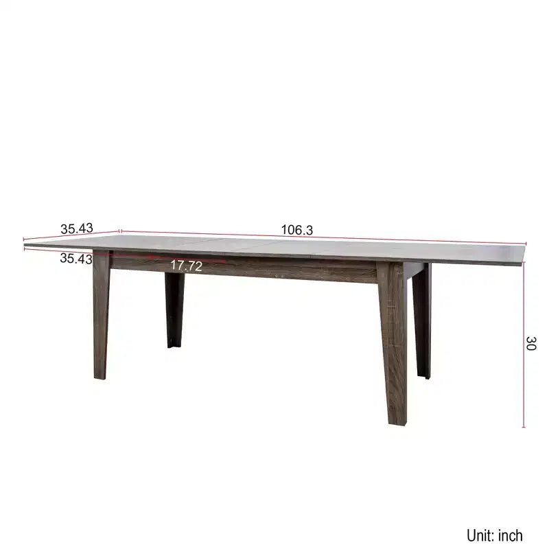 CLIHOME 106.3 Large Extendable Dining Table, MDF Kitchen Table