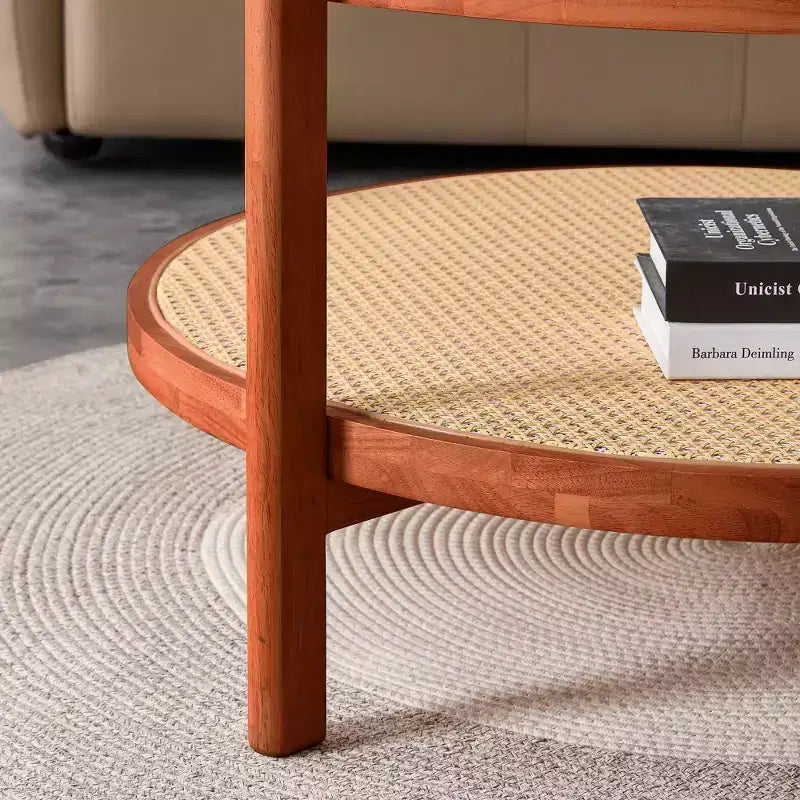 Vatros Modern Coffee Table Small Round Coffee Table with Glass Tabletop