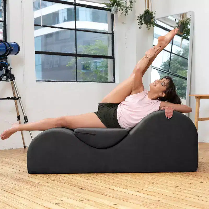 Avana Luvu Lounger - Chaise Lounge Chair for Yoga, Exercise, Massage - High Density Foam - Made in the USA - Light Grey