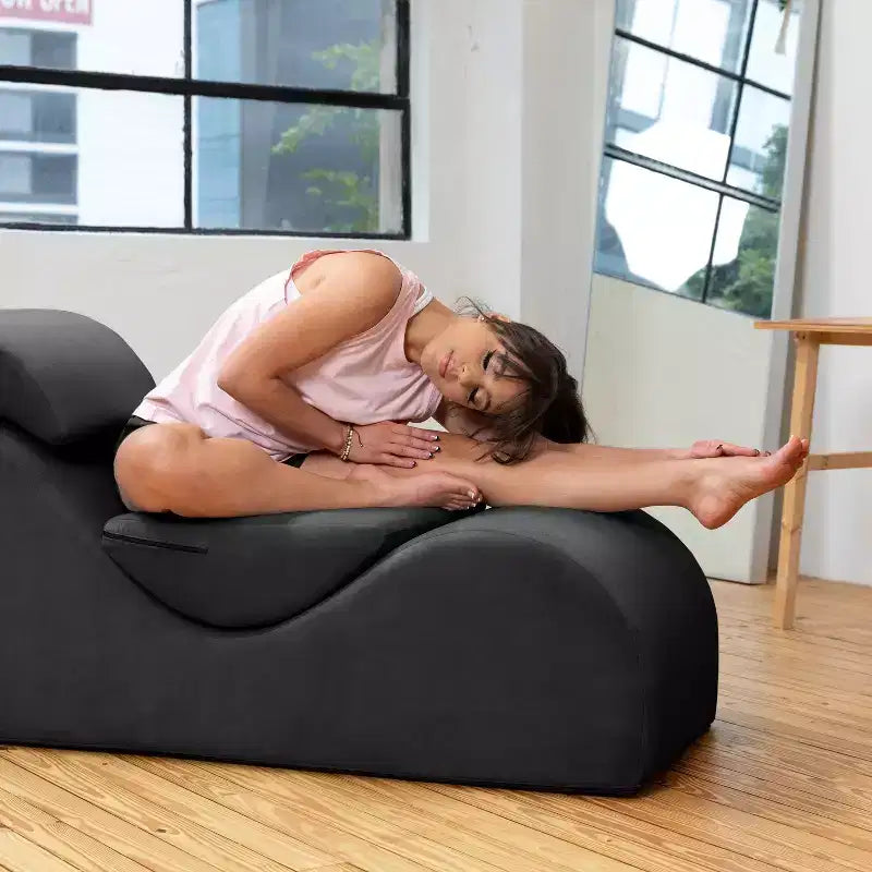 Avana Luvu Lounger - Chaise Lounge Chair for Yoga, Exercise, Massage - High Density Foam - Made in the USA - Light Grey