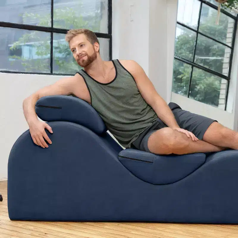 Avana Luvu Lounger - Chaise Lounge Chair for Yoga, Exercise, Massage - High Density Foam - Made in the USA - Light Grey