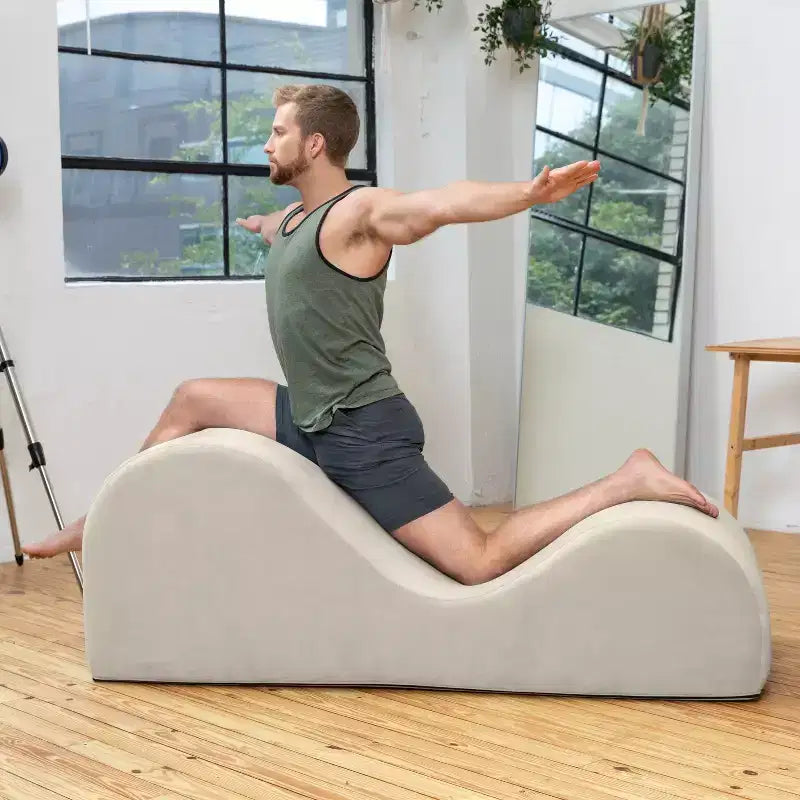 Avana Luvu Lounger - Chaise Lounge Chair for Yoga, Exercise, Massage - High Density Foam - Made in the USA - Light Grey