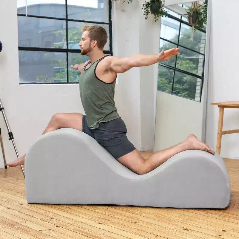 Avana Luvu Lounger - Chaise Lounge Chair for Yoga, Exercise, Massage - High Density Foam - Made in the USA - Light Grey