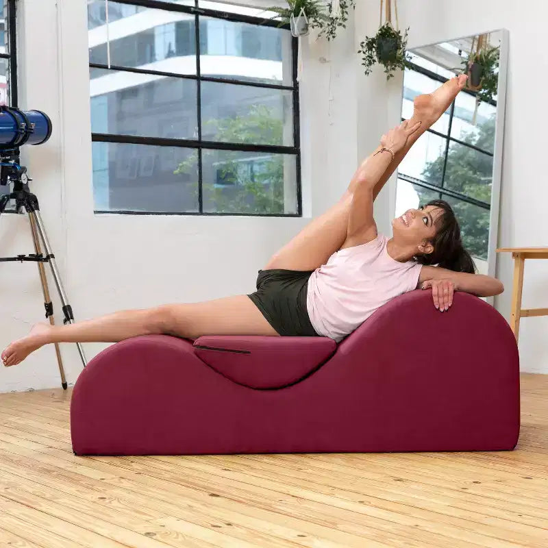 Avana Luvu Lounger - Chaise Lounge Chair for Yoga, Exercise, Massage - High Density Foam - Made in the USA - Light Grey