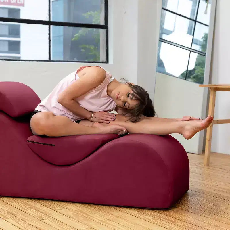 Avana Luvu Lounger - Chaise Lounge Chair for Yoga, Exercise, Massage - High Density Foam - Made in the USA - Light Grey