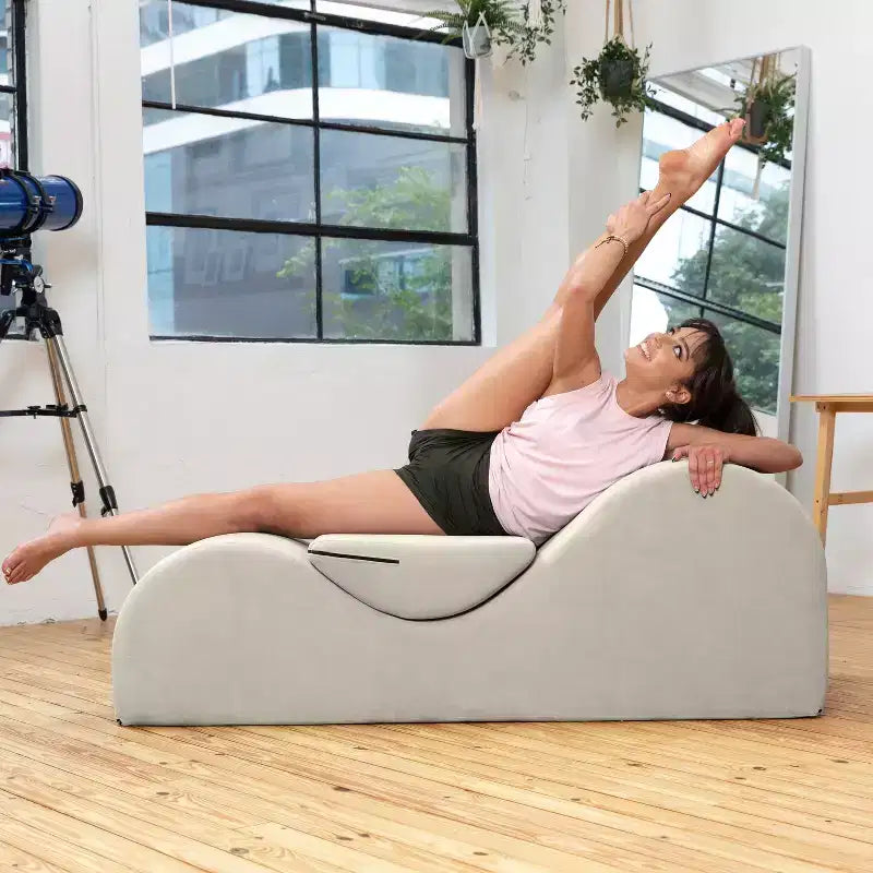 Avana Luvu Lounger - Chaise Lounge Chair for Yoga, Exercise, Massage - High Density Foam - Made in the USA - Light Grey