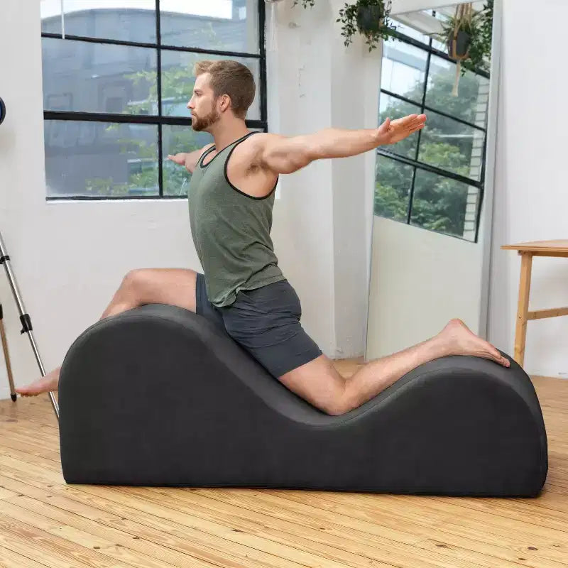 Avana Luvu Lounger - Chaise Lounge Chair for Yoga, Exercise, Massage - High Density Foam - Made in the USA - Light Grey