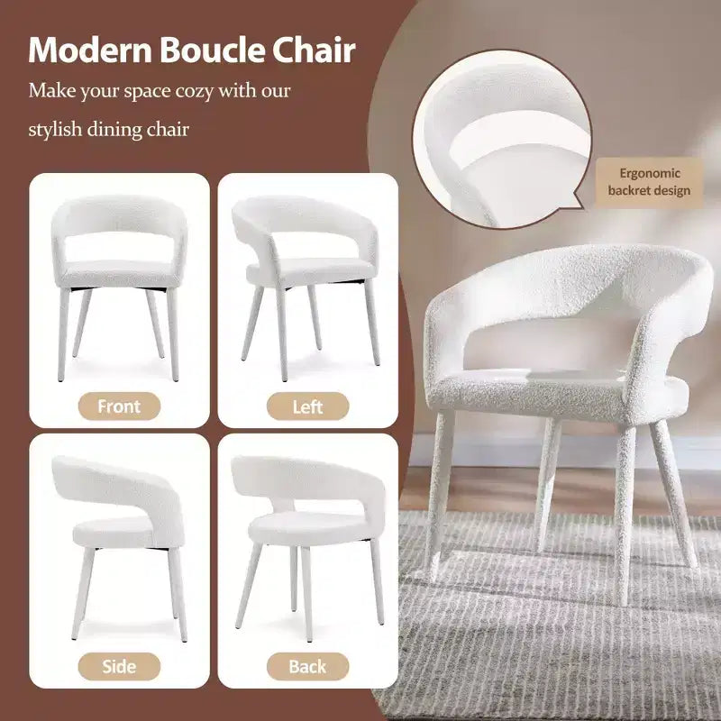 Set of 2 Dining Chair with Metal Legs for Dining Room, Living Room, or Home Office -Morden Fort