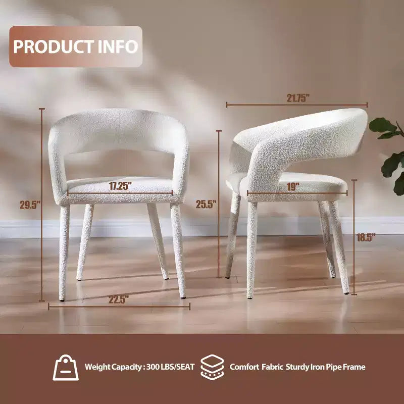 Set of 2 Dining Chair with Metal Legs for Dining Room, Living Room, or Home Office -Morden Fort