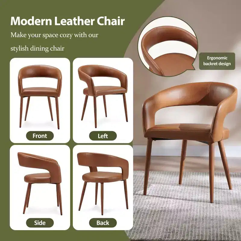 Set of 2 Dining Chair with Metal Legs for Dining Room, Living Room, or Home Office -Morden Fort