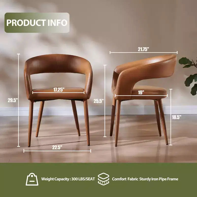 Set of 2 Dining Chair with Metal Legs for Dining Room, Living Room, or Home Office -Morden Fort