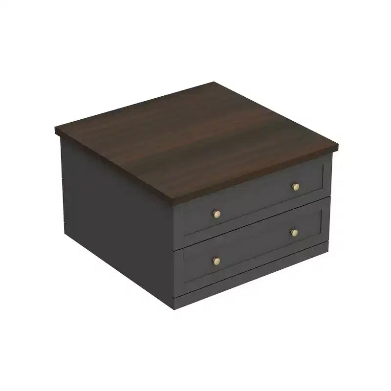 Famapy Stylish and Functional Coffee Table - Dark Grey Body with Brown Countertop, Ideal for Modern Living Rooms