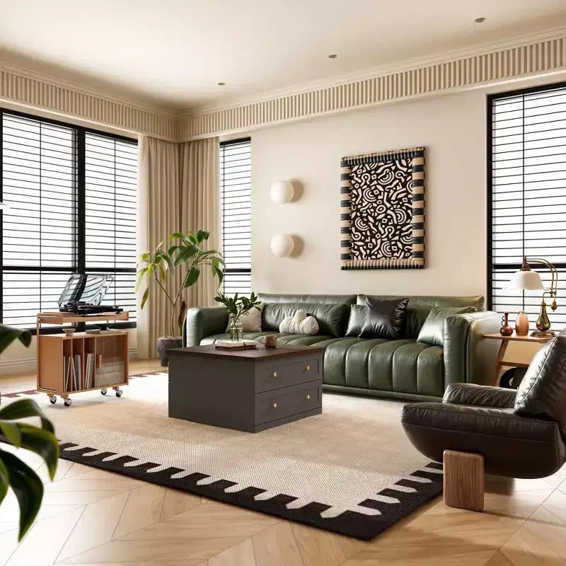 Famapy Stylish and Functional Coffee Table - Dark Grey Body with Brown Countertop, Ideal for Modern Living Rooms