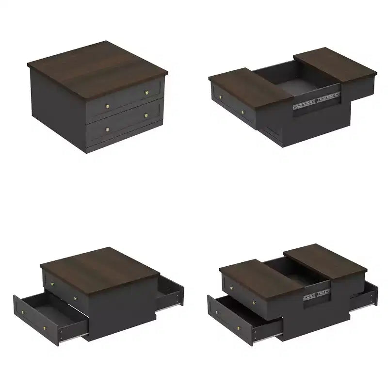Famapy Stylish and Functional Coffee Table - Dark Grey Body with Brown Countertop, Ideal for Modern Living Rooms