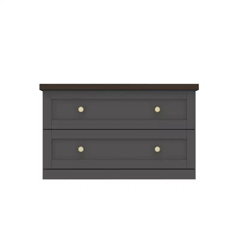 Famapy Stylish and Functional Coffee Table - Dark Grey Body with Brown Countertop, Ideal for Modern Living Rooms