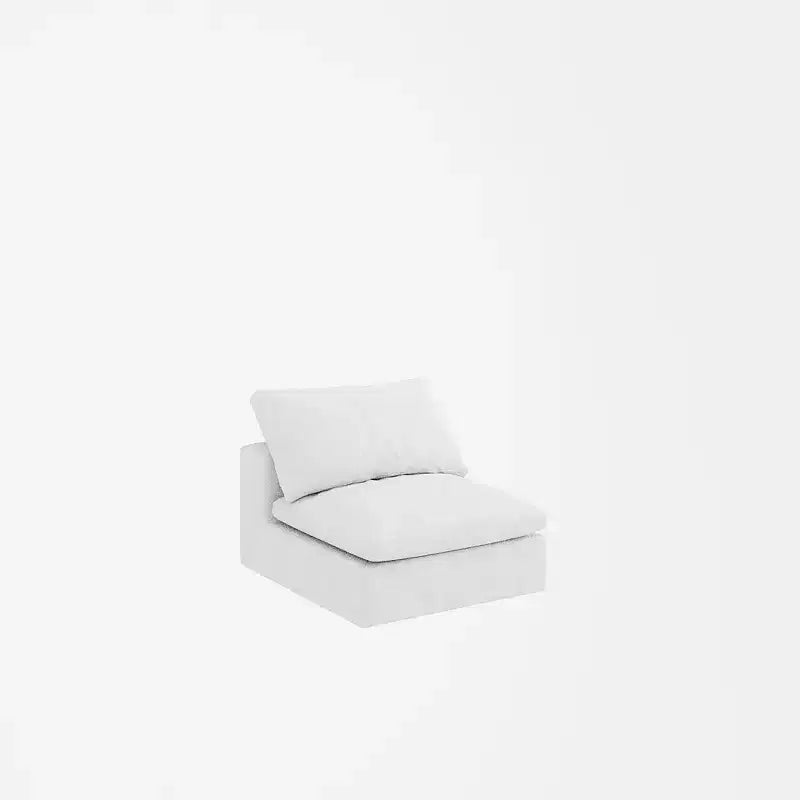 1 Piece Antique White Down Filling Sofa Middle Seater