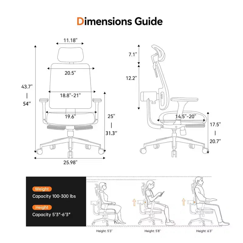 Newtral MagicH-BP Ergonomic Chair with Footrest - Home Office Desk Chair with Auto-Following Lumbar Support, 4D Armrest, Seat Depth&Height Adjustable