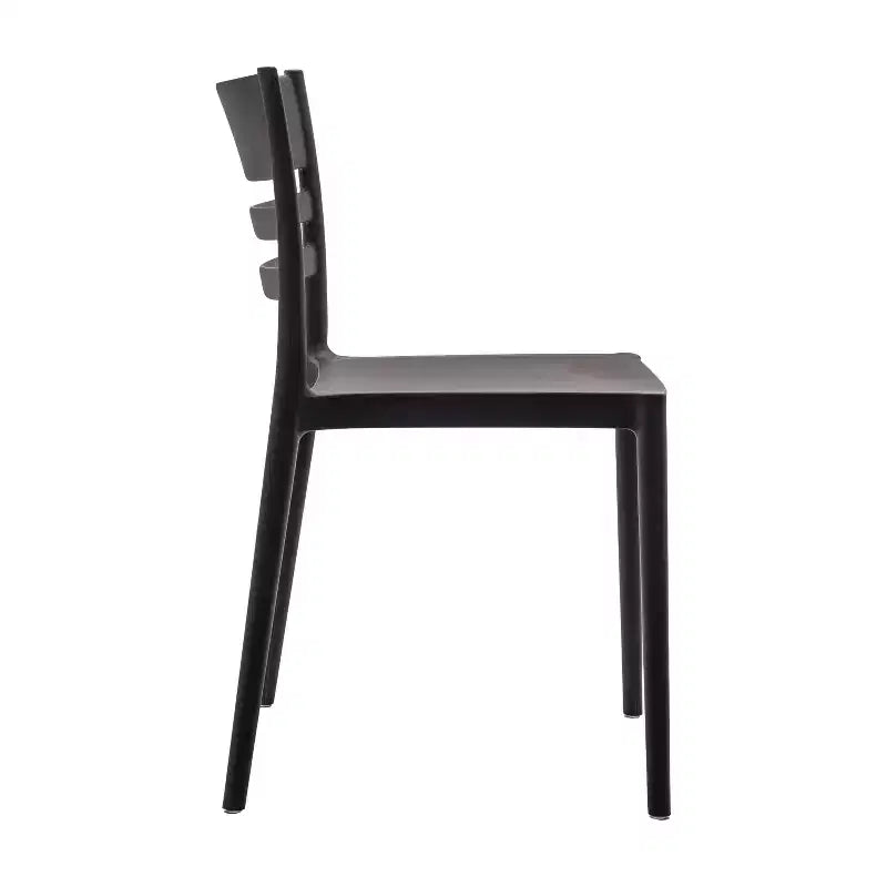 Flash Furniture Bridgeport Set of 2 Indoor-Outdoor Stacking Patio Chair with Slatted Backrest, Commercial All-Weather Resin Chair