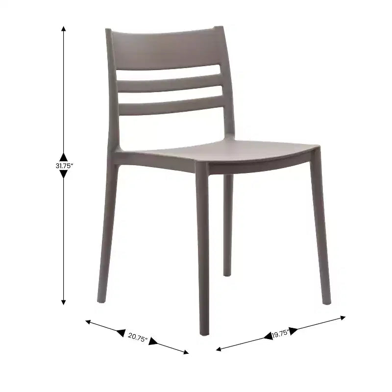 Flash Furniture Bridgeport Set of 2 Indoor-Outdoor Stacking Patio Chair with Slatted Backrest, Commercial All-Weather Resin Chair
