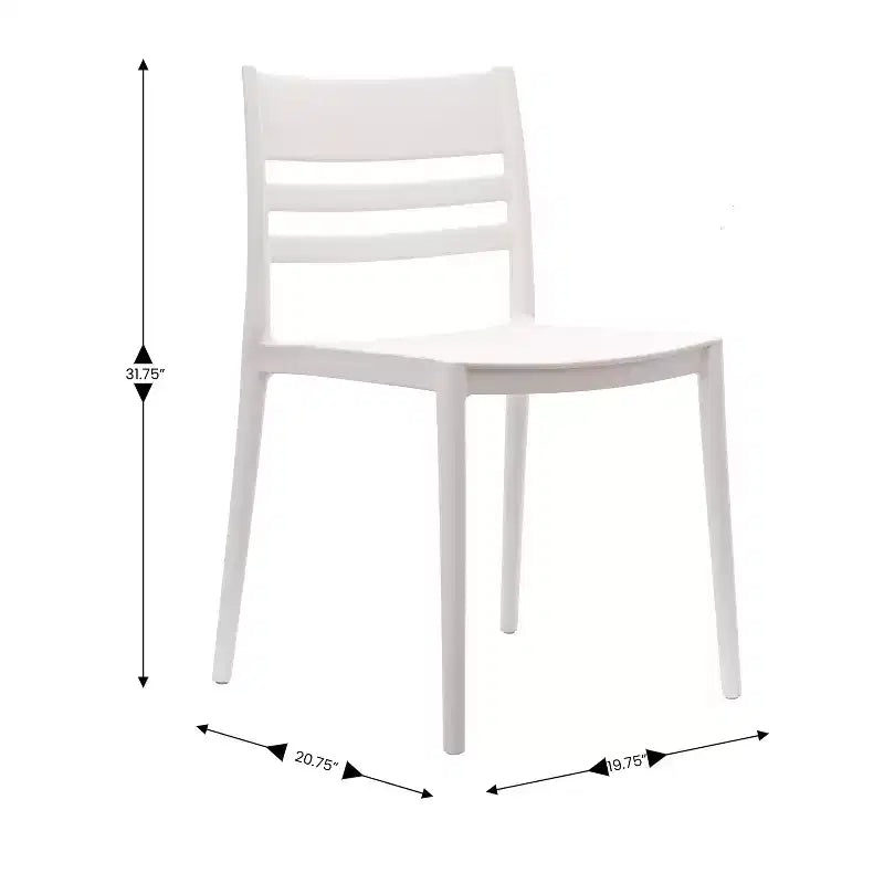 Flash Furniture Bridgeport Set of 2 Indoor-Outdoor Stacking Patio Chair with Slatted Backrest, Commercial All-Weather Resin Chair