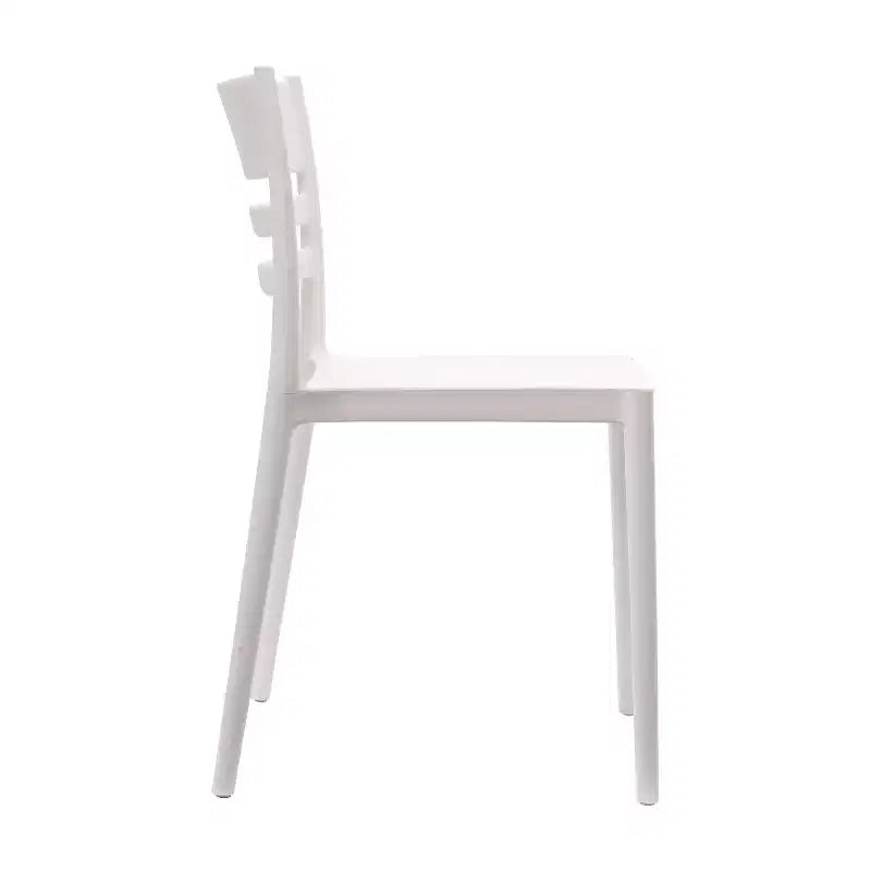 Flash Furniture Bridgeport Set of 2 Indoor-Outdoor Stacking Patio Chair with Slatted Backrest, Commercial All-Weather Resin Chair