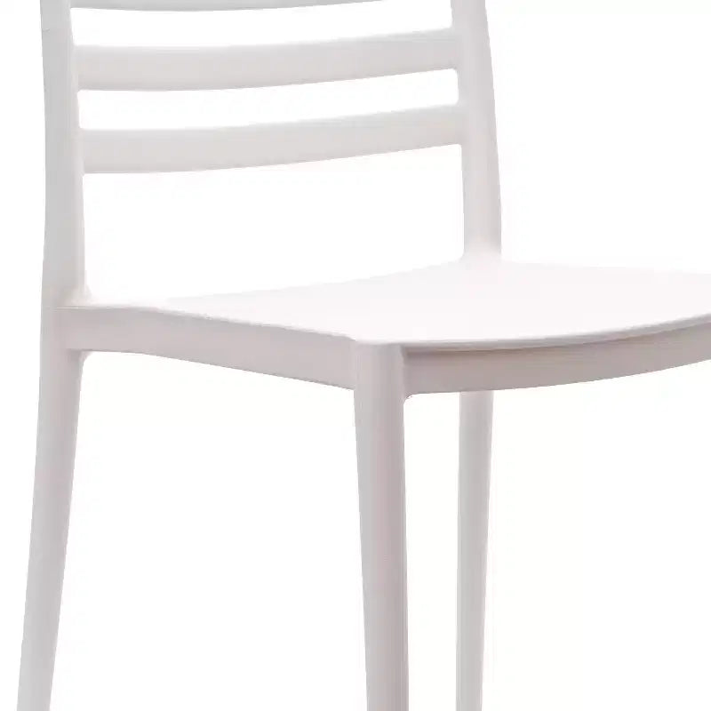 Flash Furniture Bridgeport Set of 2 Indoor-Outdoor Stacking Patio Chair with Slatted Backrest, Commercial All-Weather Resin Chair