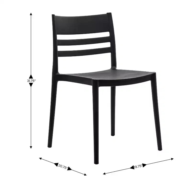 Flash Furniture Bridgeport Set of 2 Indoor-Outdoor Stacking Patio Chair with Slatted Backrest, Commercial All-Weather Resin Chair