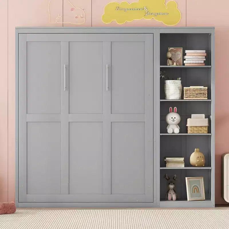 Whisen Murphy Bed Wall Bed with Shelves