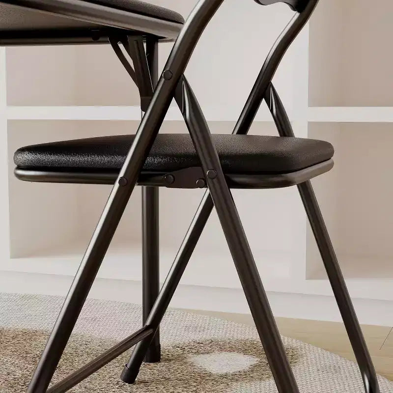 3-Piece Folding Upholstered Table and Chair, Pu Soft Cushion, Metal Frame Children's Activity Table and Chairs Set for Daycare and Classroom, Black
